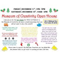 Museum of Creativity Open House! Friday 12/11 & Sat. 12/12