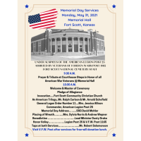 The American Legion Post 25 Memorial Day Services, Monday May 31st