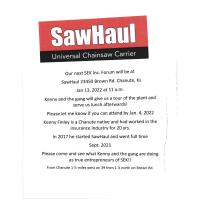 SEK Inc. Forum hosted at SawHaul in Chanute - all welcome by RSVP