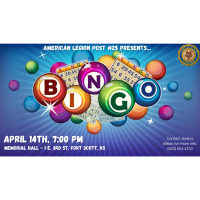 BINGO at Memorial Hall hosted by the American Legion
