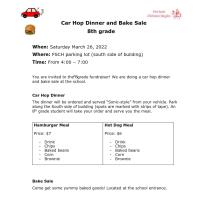 Car Hop Dinner & Bake Sale - 8th Grade, FS Christian Heights