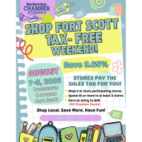 Sales Tax Holiday Weekend in Fort Scott, Downtown & Around!