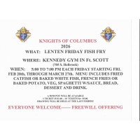 Lenten Friday Fish Fry by Knights of Columbus