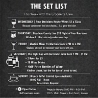 Crooner's Lounge Specials & Extended Hours this Week!