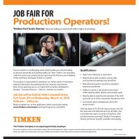 Timken Job Fair - Production Operators Wanted!