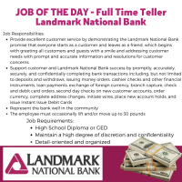 Full Time Teller - Landmark National Bank