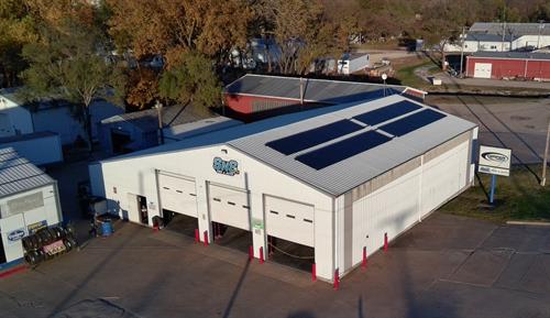 Commercial solar system at SNS Tire & Auto in Chanute, KS