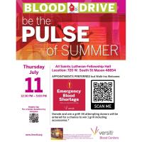 Blood Drive - All Saints Lutheran-Fellowship Hall July 11th, 2024