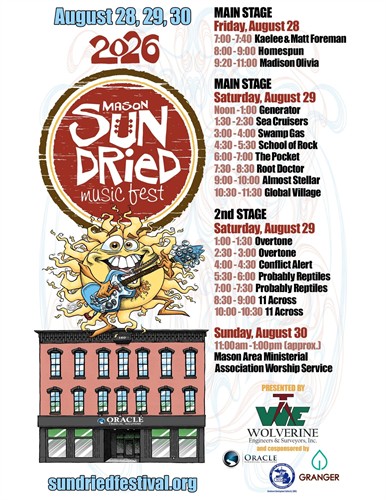2026 Mason Sun Dried Music Festival Line up