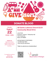 All Saints Lutheran Church ELCA Community Blood Drive