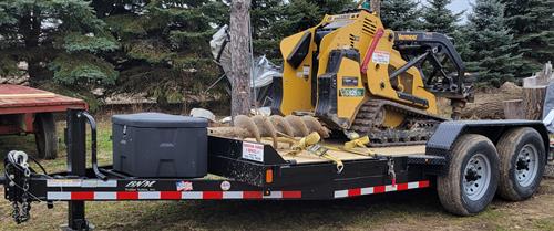 Mini Skid Steer on Trailer