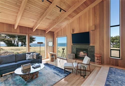 Living room with fireplace
