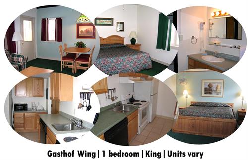 Gasthof Wing - 1 Bedroom; sleeper sofa; full kitchen (units vary)