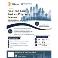 Small and Local Business Program Seminar in partnership with The City of Philadelphia