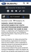 Subaru's Gear for Good Initiative