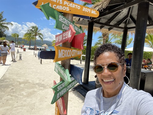 On the beach in Jamaica
