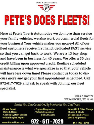 Pete's Does Fleets!