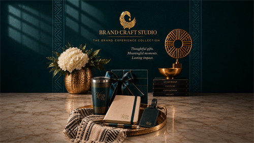 A curated Brand Craft Studio collection featuring premium corporate gifts, personalized products, and branded essentials designed to make a lasting impression.