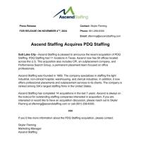 Ascend Staffing Acquires PDQ Staffing