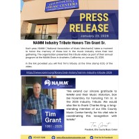 NAMM Industry Tribute Honors Tim Grant Sr.