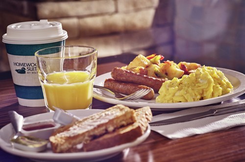 Free Breakfast at the Homewood Suites Wilmington Brandywine Valley an extended stay hotel 