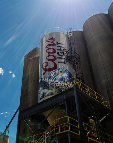 We turned a boring grain silo into a large billboard for Coors