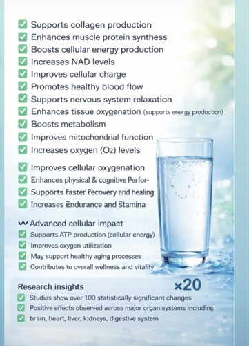 List of things the X20 light infused water machine helps with