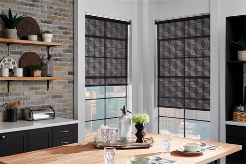 Decorative roller shades, a quick and easy solution to cover your windows. 