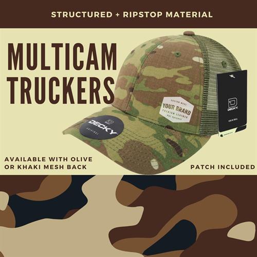 Decky Multicam Trucker Caps