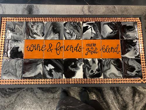 Coffee table - 'Wine & Friends make a Great Blend'