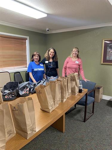 FOCUS ON SERVICE: Altrusa International of Copperas Cove represented by Edith Freyer, Linda Bode and Debbie Llacuna participated in Days for Girls work day in collaboration with Altrusa International of Central Texas and Altrusa International of Temple on Saturday, November 16, 2019.