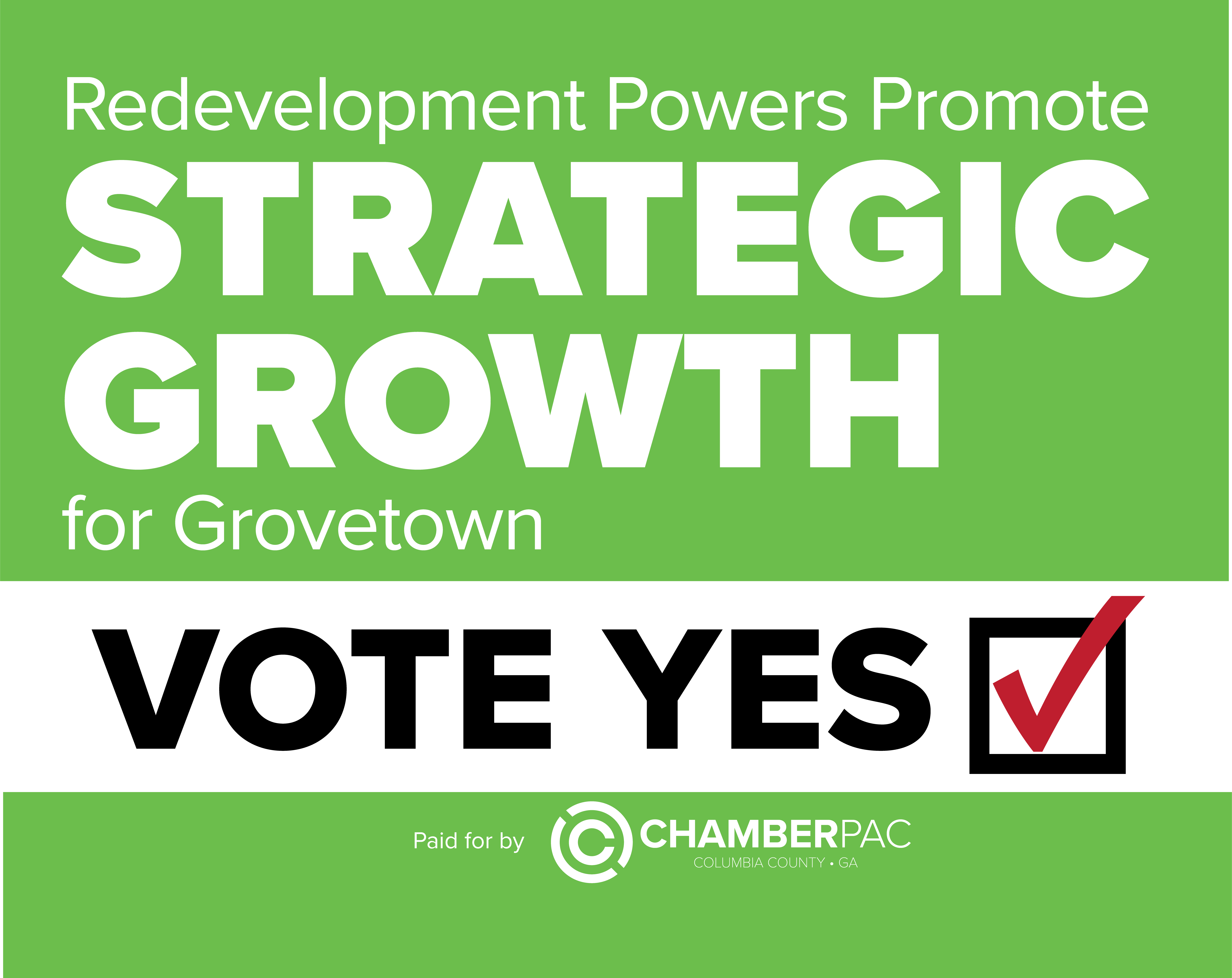 Image for ChamberPAC: Vote YES on Redevelopment Powers for Grovetown