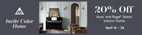 20% OFF AURA and REGAL PAINT At Alta Paint and Decor