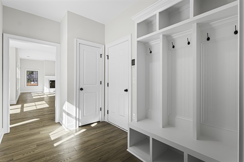Drop zone w/ cubbies included in most Hughston Homes
