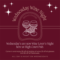 Wednesday is Wine Night at the Pub