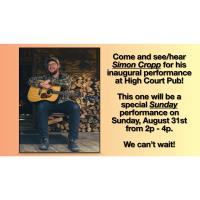 Live Music at the High Court Pub! Simon Cropp!