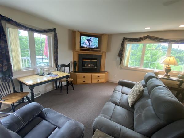 Royal suite fireplace with lounge