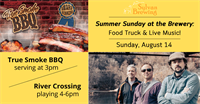 Summer Sunday at the Brewery: River Crossing and True Smoke BBQ