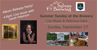 A Special Summer Sunday at Sylvan Brewing: Sarah Peterson Debut Album Release Party!