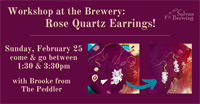 Workshop at Sylvan Brewing: Rose Quartz Earrings!