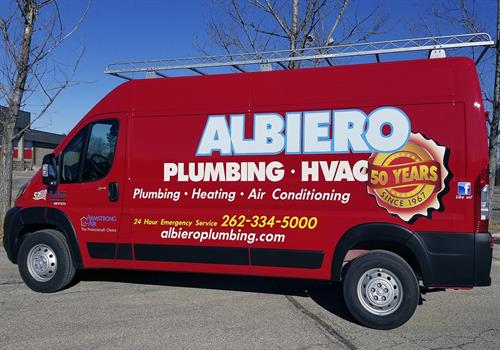 Albiero Plumbing van graphics