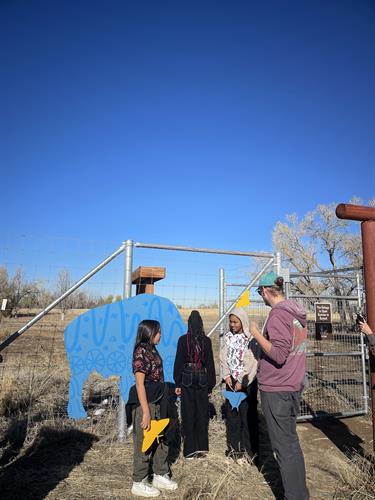 Art installation with Environmental Learning for Kids, 56th and Uvalda trailhead