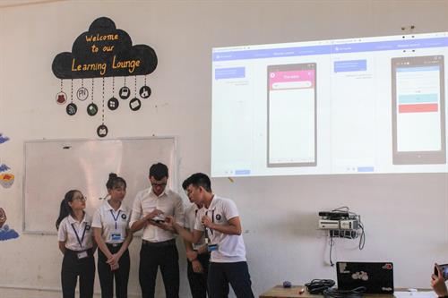 A group of PNV students in a tech-based start-up project