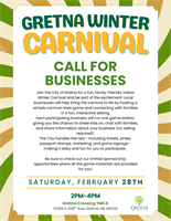 City of Gretna Invites Local Businesses to Partake in the Gretna Winter Carnival!