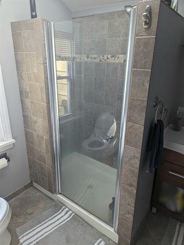 Shower Glass Door Protection Before