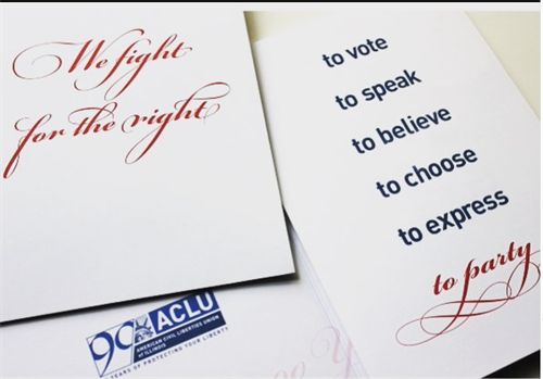 ACLU Graphic Design, Creative Direction, Print Production