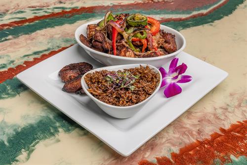 Haitian Pork Griot with Black Rice