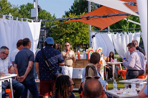 Host your next event at The VIBE Pavilion: Our lively, open-air entertainment and event space designed for energy, music, and community. 
