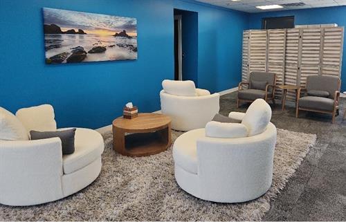 Relax is our lounge before and after your massage enjoying hot tea or filtered water.