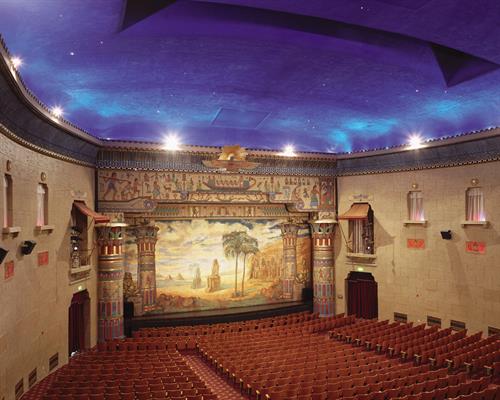 The stunning interior of Peery's Egyptian Theater